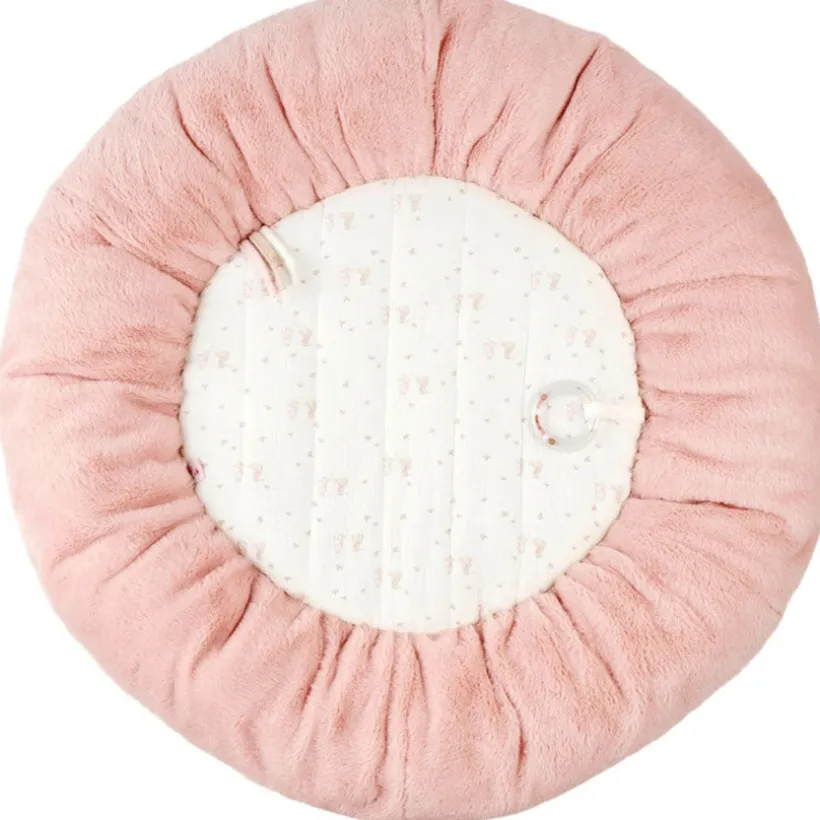 Tapis d'éveil pouf avec arches - Fanfan - Rose - Diamètre 90 cm