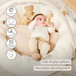 Tapis d'éveil pouf avec arches 90x90cm Teddy Bouclette