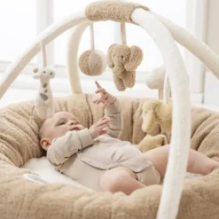 Tapis d'éveil Teddy Bouclette pouf avec arches - Beige