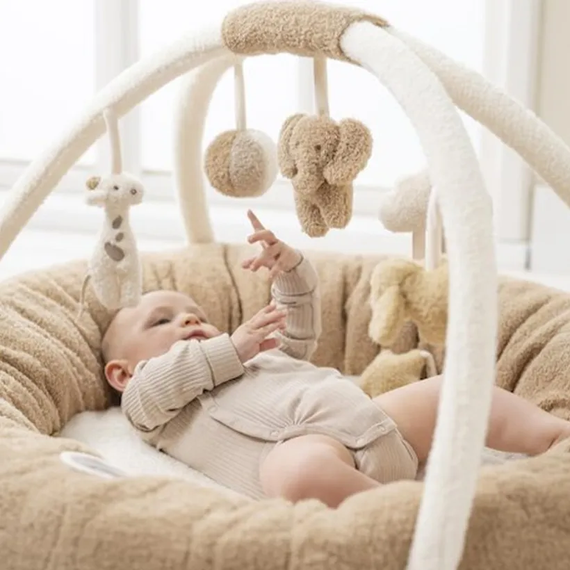 Tapis d'éveil Teddy Bouclette pouf avec arches - Beige