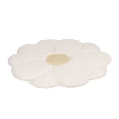 Tapis fleur Ø 110 cm écru