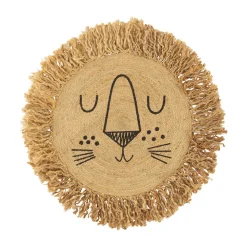 Tapis ludique en jute Ø 90 cm Lion