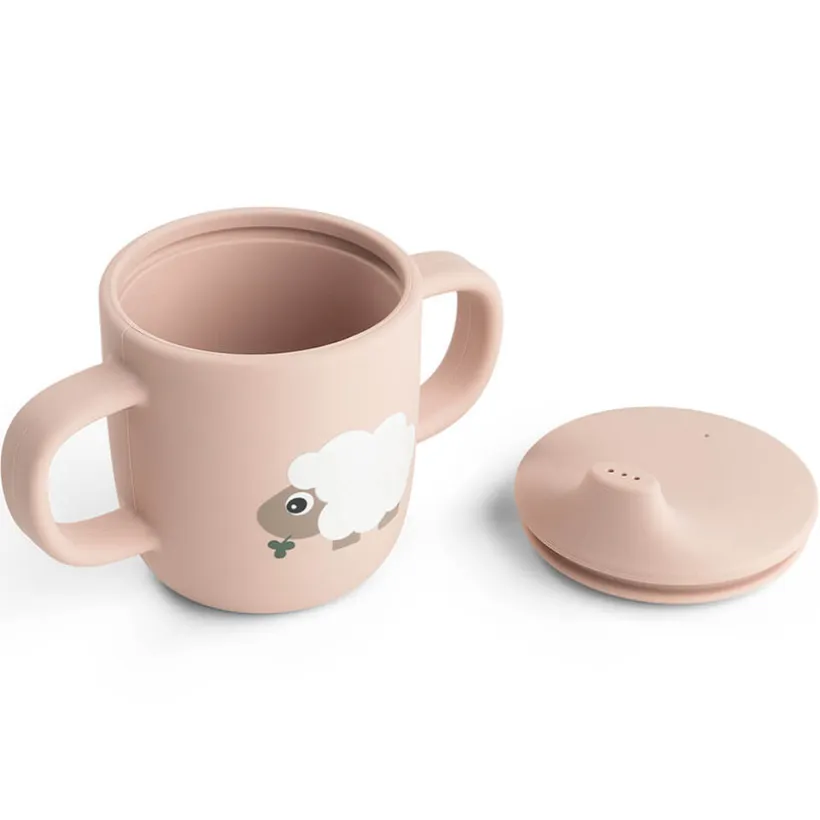 Tasse d'apprentissage en silicone Tiny farm Rose