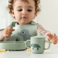 Tasse d'apprentissage en silicone Playground Vert