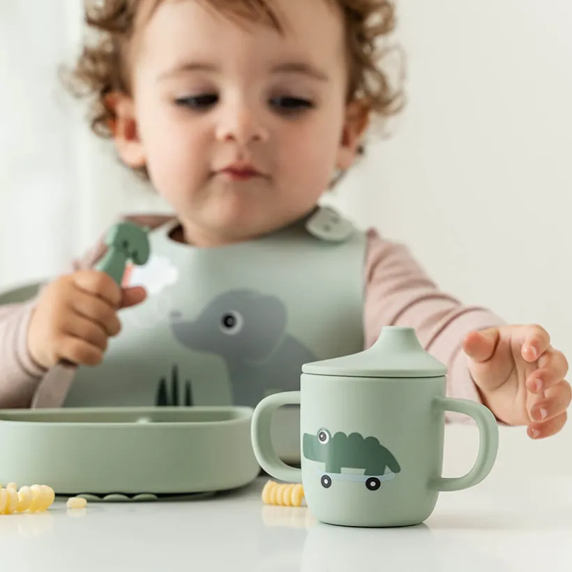 Tasse d'apprentissage en silicone Playground Vert