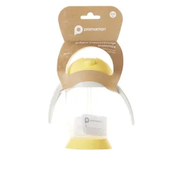 Tasse d'apprentissage à paille et anses 300 ml jaune/gris