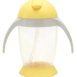 Tasse d'apprentissage à paille et anses 300 ml jaune/gris