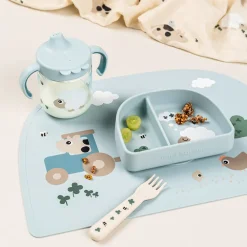 Tasse d'apprentissage Tiny farm Bleu