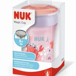 Tasse Magic Cup 360° en silicone pour fille 8 mois + - Rose