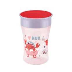 Tasse Magic Cup 360° en silicone pour fille 8 mois + - Rose