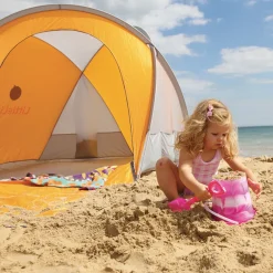Tente de plage anti-UV familiale orange