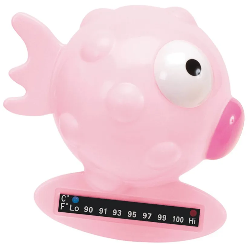 Thermomètre de bain avec bande thermique - Poisson rose