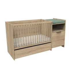 Tiroir sur roulettes pour lit 120 x 60 cm Azur chêne doré