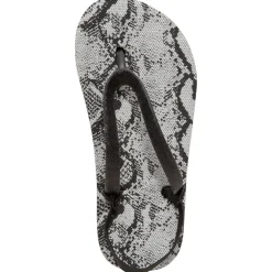 Tongs à bride pailletée et imprimé serpent