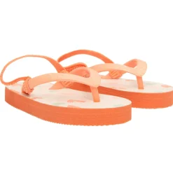 Tongs à bride pailletée imprimé cœurs pour fille avec lanière selon l'âge
