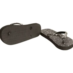 Tongs imprimé cœurs et bride à strass pour fille avec lanière selon l'âge