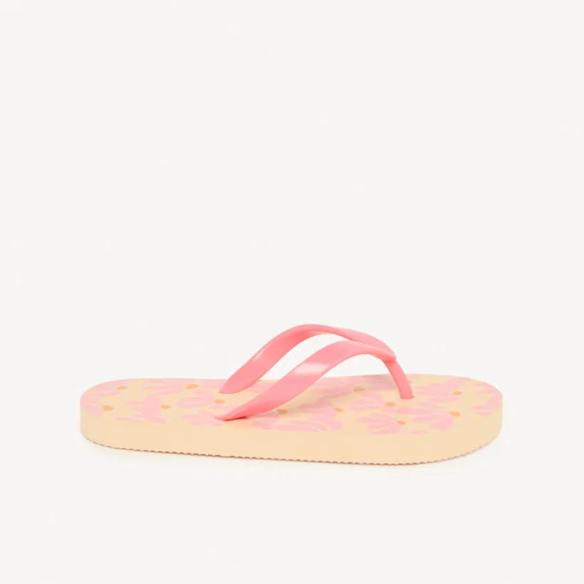 Tongs imprimé pétales pour fille avec lanière selon la pointure