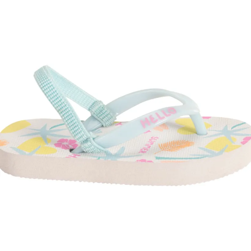 Tongs imprimé été et bride printée pour fille avec lanière selon l'âge