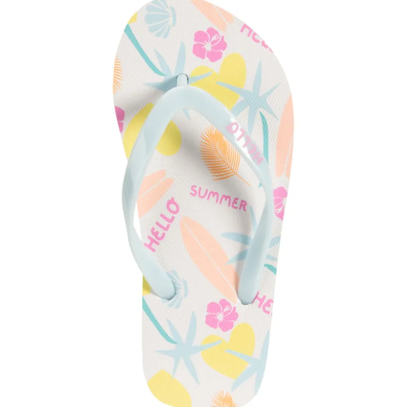Tongs imprimé été et bride printée pour fille avec lanière selon l'âge