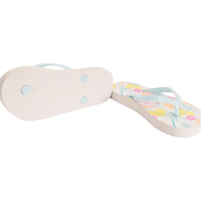 Tongs imprimé été et bride printée pour fille avec lanière selon l'âge