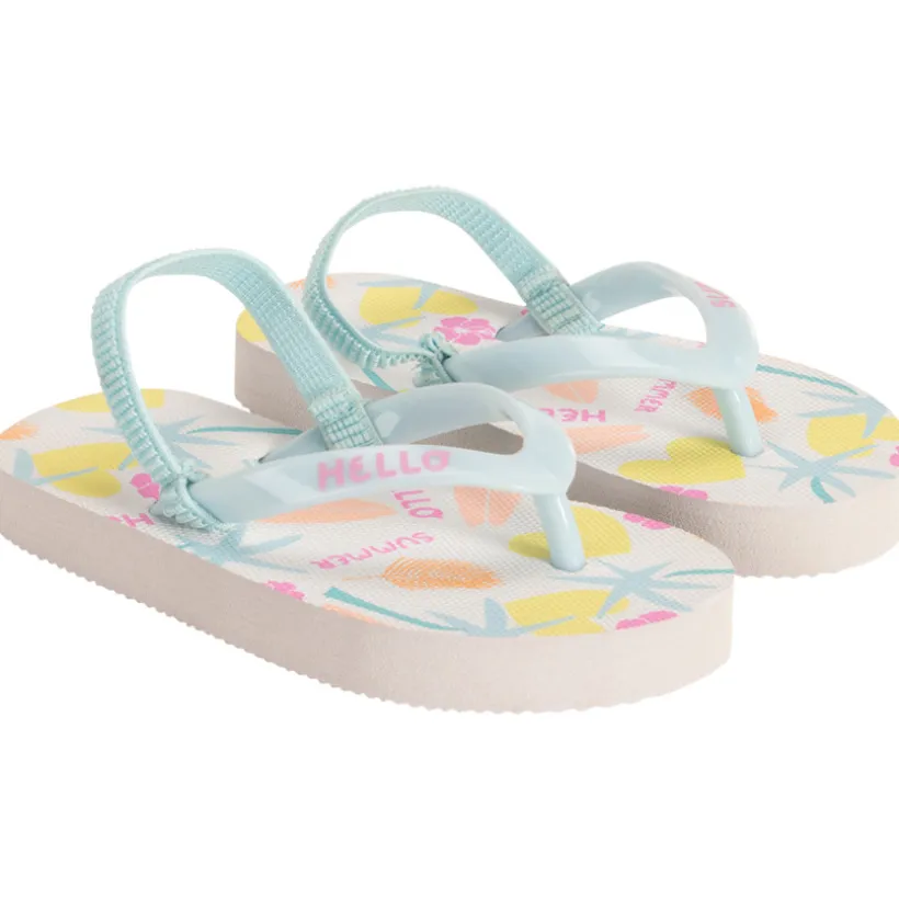 Tongs imprimé été et bride printée pour fille avec lanière selon l'âge