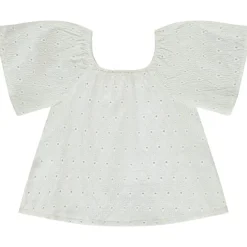 Top en broderie anglaise avec dos croisé pour fille
