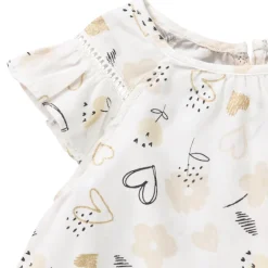 Top à manches courtes volantées en satin pour bébé fille