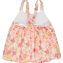 Top péplum effet crépon imprimé floral pour fille