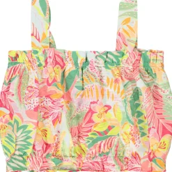 Top sans manches en voile imprimé tropique pour fille