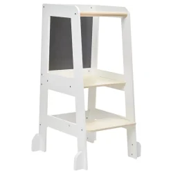 Tour d'apprentissage Premissori avec tableau noir en bois blanc