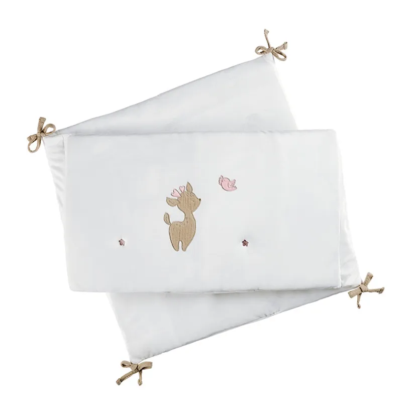 Tour de lit - Fanfan - velours - Blanc - 180 cm