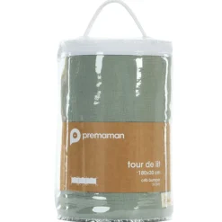 Tour de lit 3 pans en gaze de coton vert