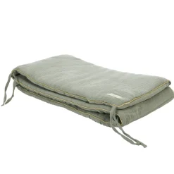 Tour de lit 3 pans en gaze de coton vert