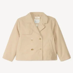 Trench court uni en toile pour fille