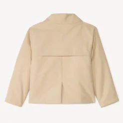 Trench court uni en toile pour fille
