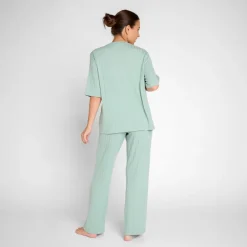 T-shirt de pyjama de grossesse manches 3/4 côtelé