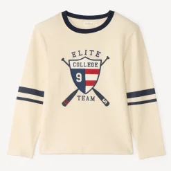 T-shirt garçon manches longues broderie fantaisie