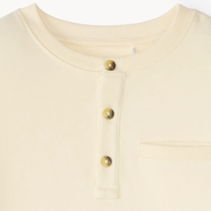 T-shirt garçon manches longues col tunisien