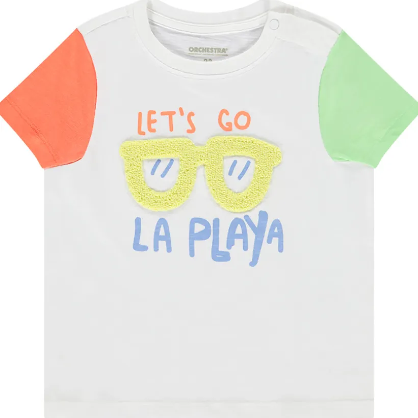 T-shirt manches courtes avec broderie effet bouclette pour bébé garçon
