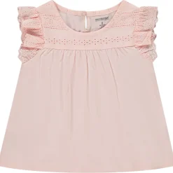 T-shirt manches courtes avec broderie anglaise pour fille