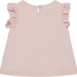 T-shirt manches courtes avec broderie anglaise pour fille