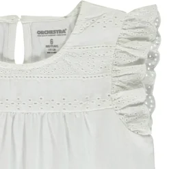 T-shirt manches courtes avec broderie anglaise pour fille