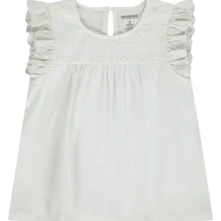 T-shirt manches courtes avec broderie anglaise pour fille