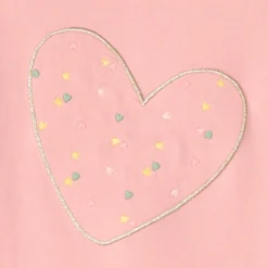 T-shirt manches courtes avec broderie cœur pour bébé fille