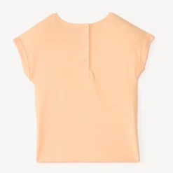 T-shirt manches courtes avec fleur en patch bouclettes pour bébé fille