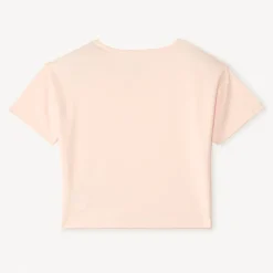 T-shirt manches courtes avec grosses fleurs en sequins pour fille