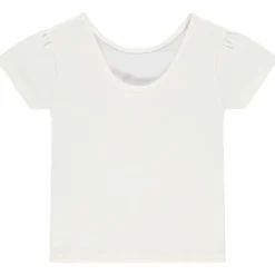 T-shirt manches courtes avec sequins et pétales en reliefs pour fille