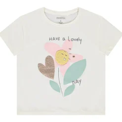 T-shirt manches courtes à broderie bouclette pour fille