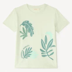 T-shirt manches courtes broderie feuilles tropicales pour garçon