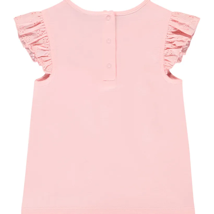 T-shirt manches courtes brodées à poche pour bébé fille